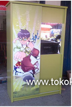 lemari anak, lemari sliding, lemari ben 10, lemari hello kitty